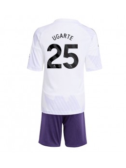 Manchester United Manuel Ugarte #25 Replika Borta Kläder Barn 2025-26 Kortärmad (+ byxor)